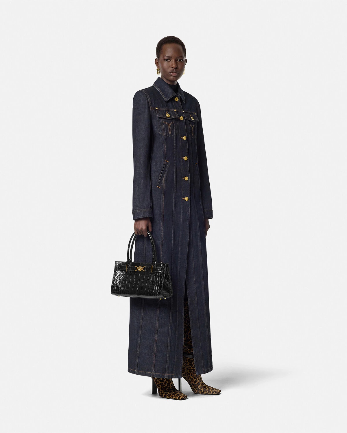 Denim Long Coat - 2