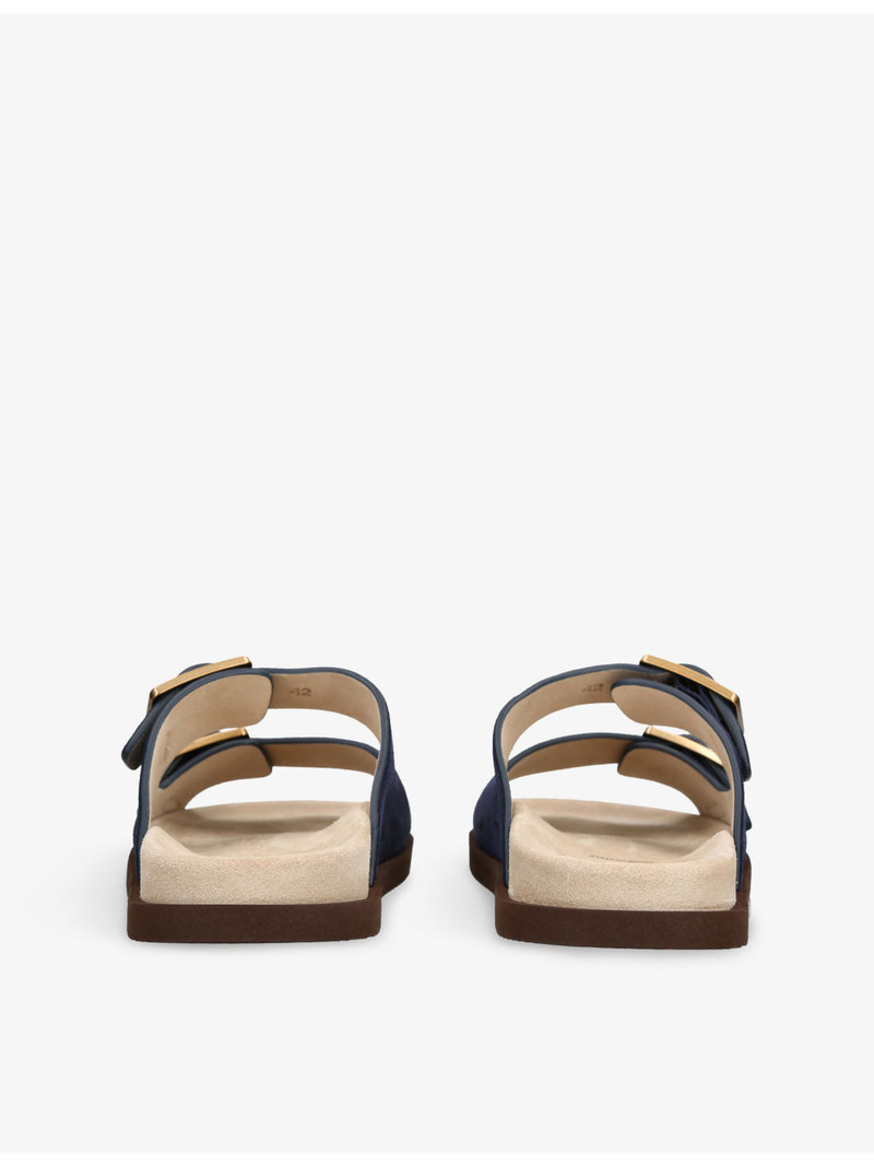 Brunello Cucinelli Two-Strap Suede Sandals outlook