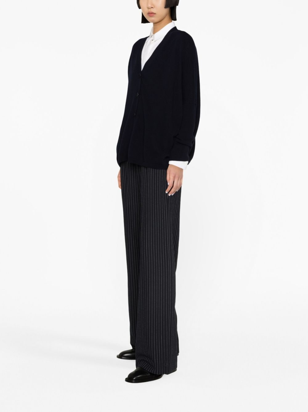 V-neck wool-cashmere cardigan - 4