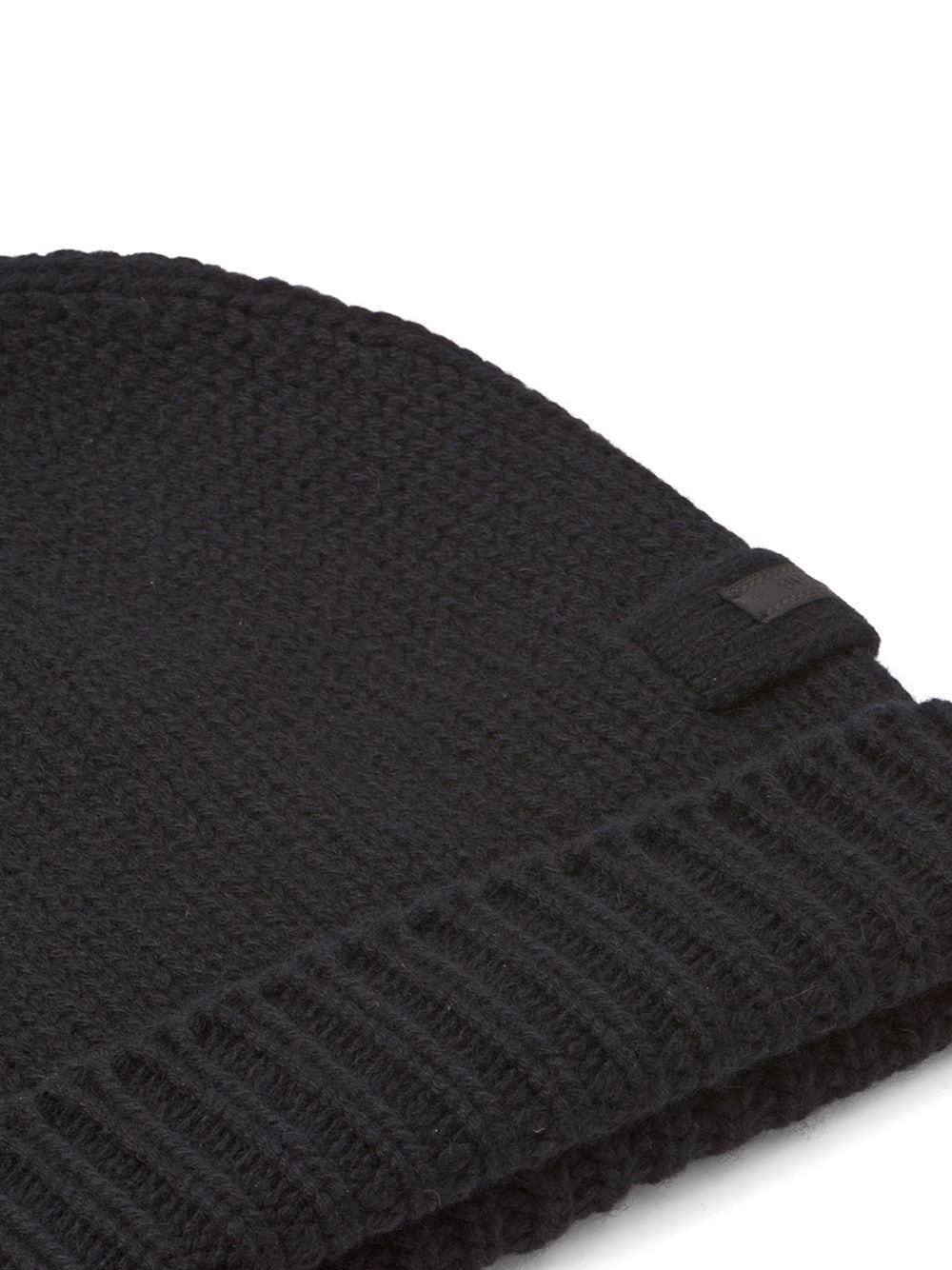 logo patch knitted beanie - 2