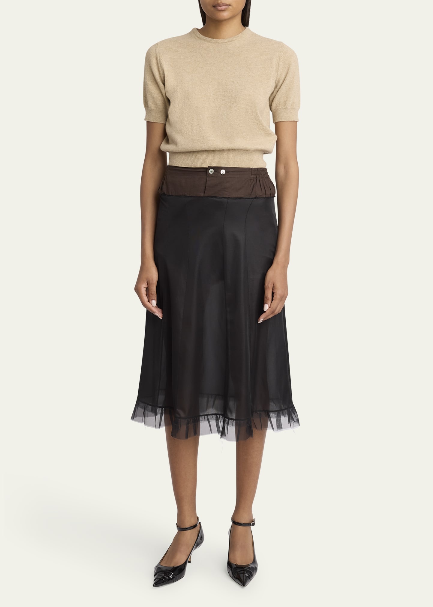 Hybrid Colorblock Midi Skirt - 2