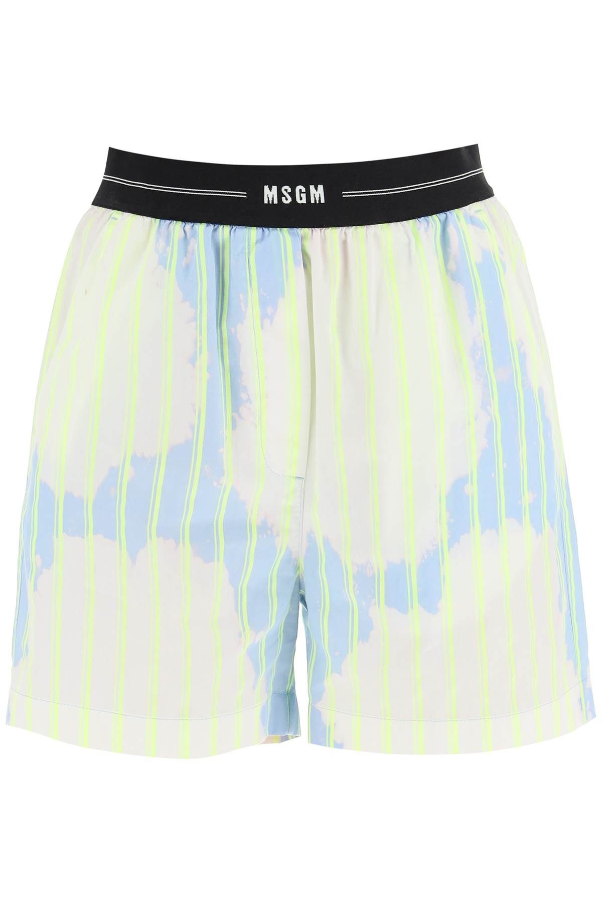 BLEACHED COTTON SHORTS - 1