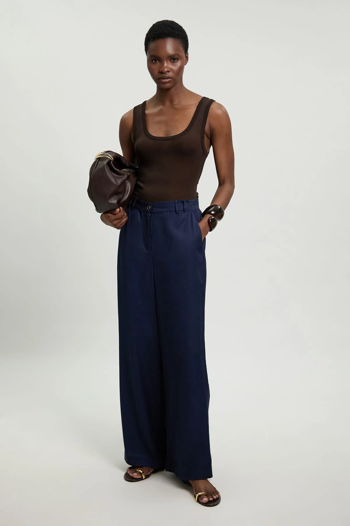 Premium Viscose Linen Woven Straight Leg Trouser - 1