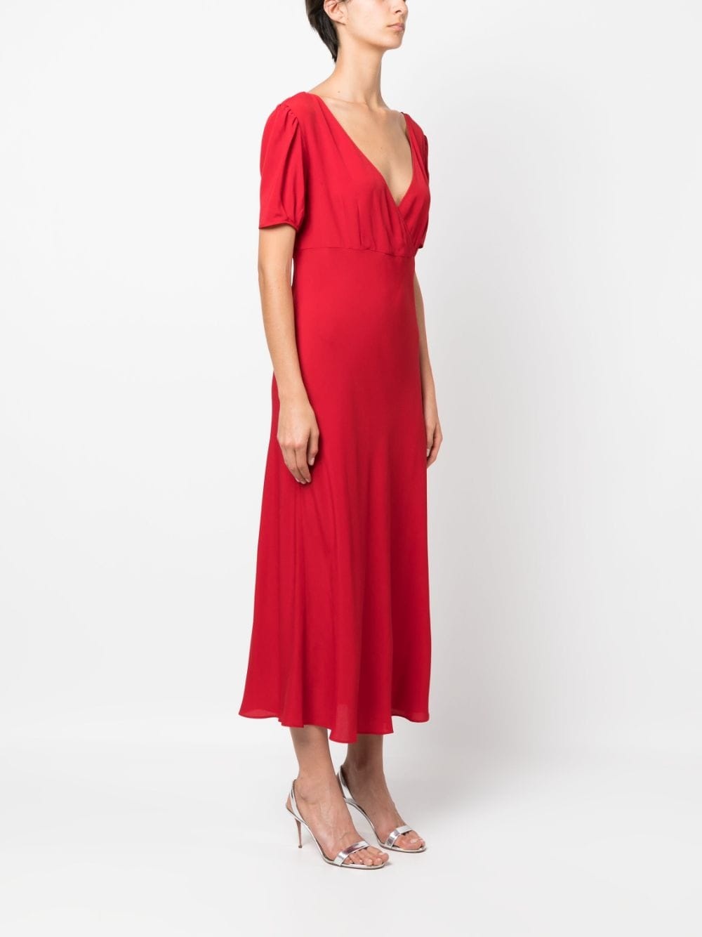 tie-fastening midi dress - 3