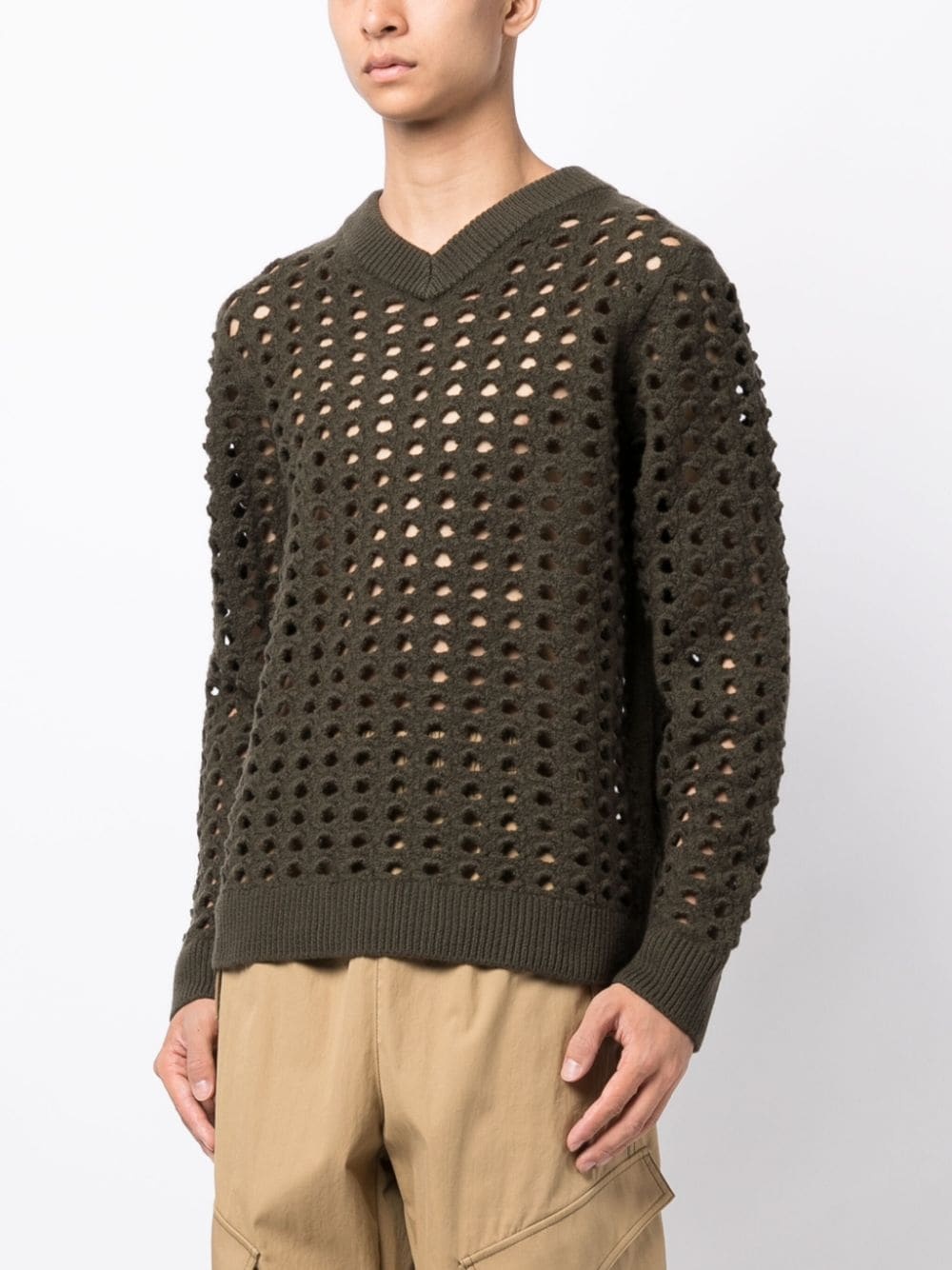 long-sleeve perforated sweatshirt - 3