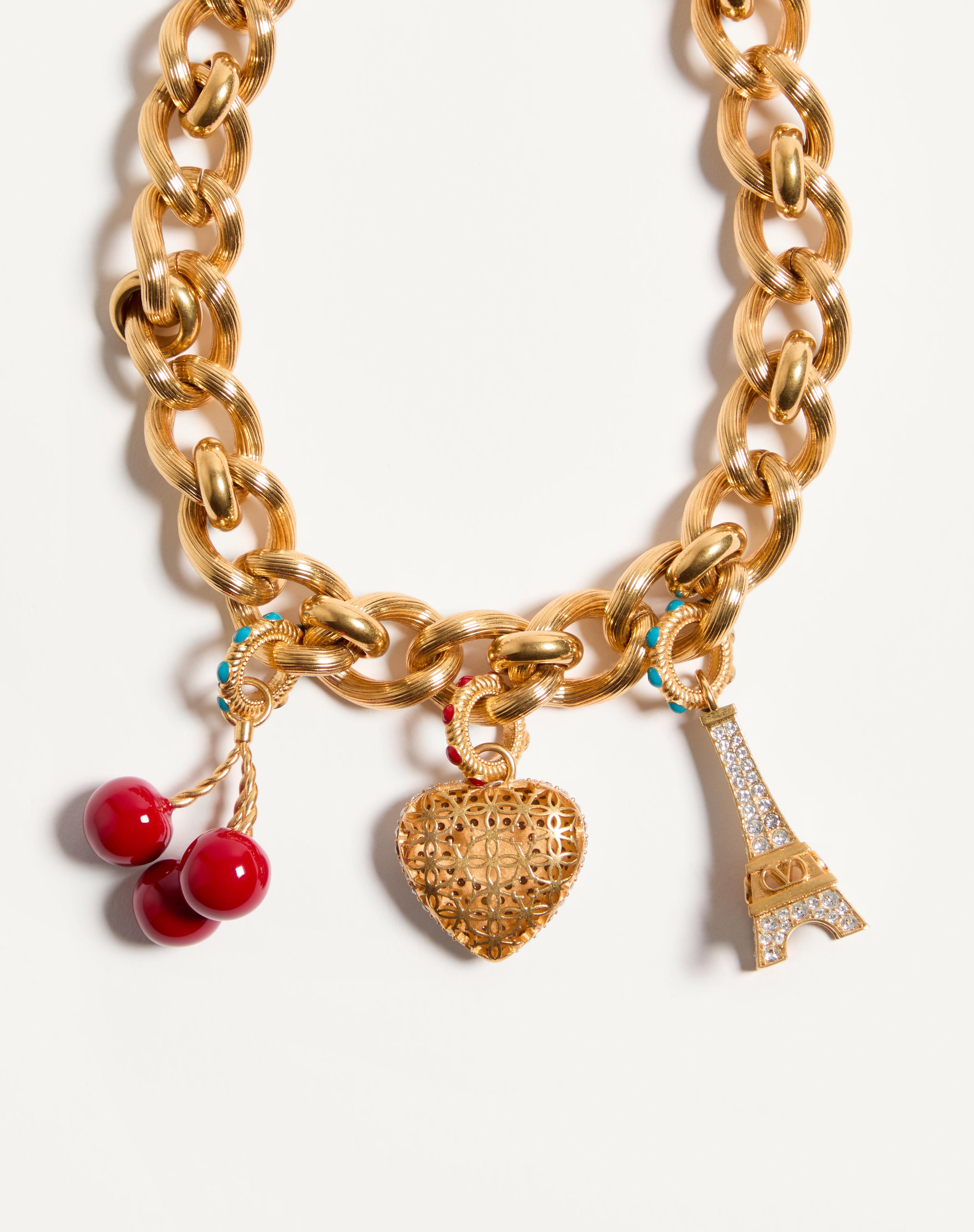 CHEZ VALENTINO NECKLACE IN METAL, ENAMEL AND SWAROVSKI® CRYSTALS - 5
