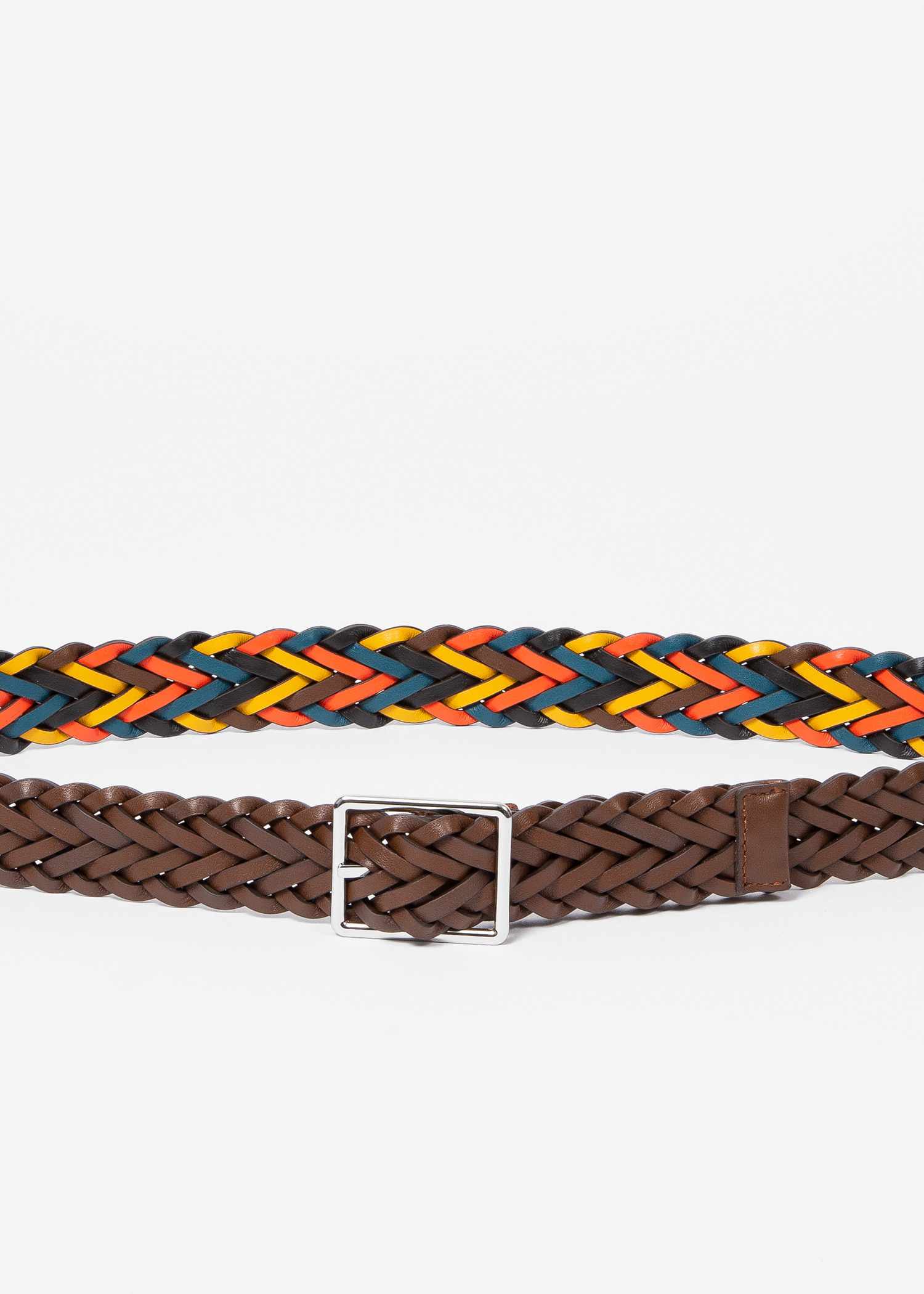 Artist Stripe Reversible Plaited Leather Belt - 3