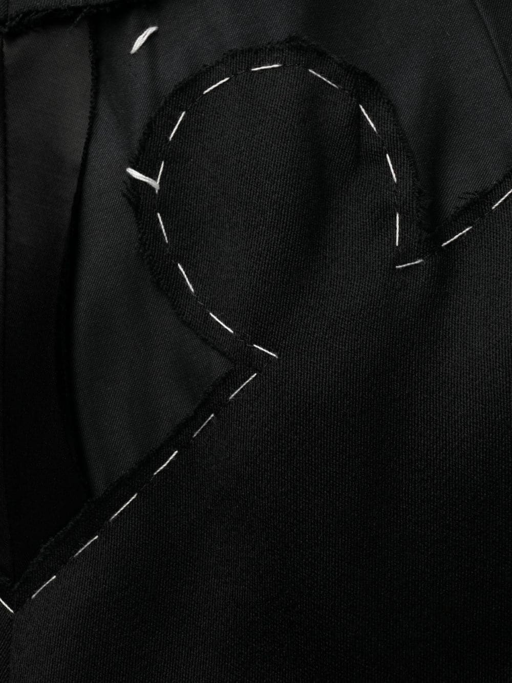 four-stitch wool tapered trousers - 6
