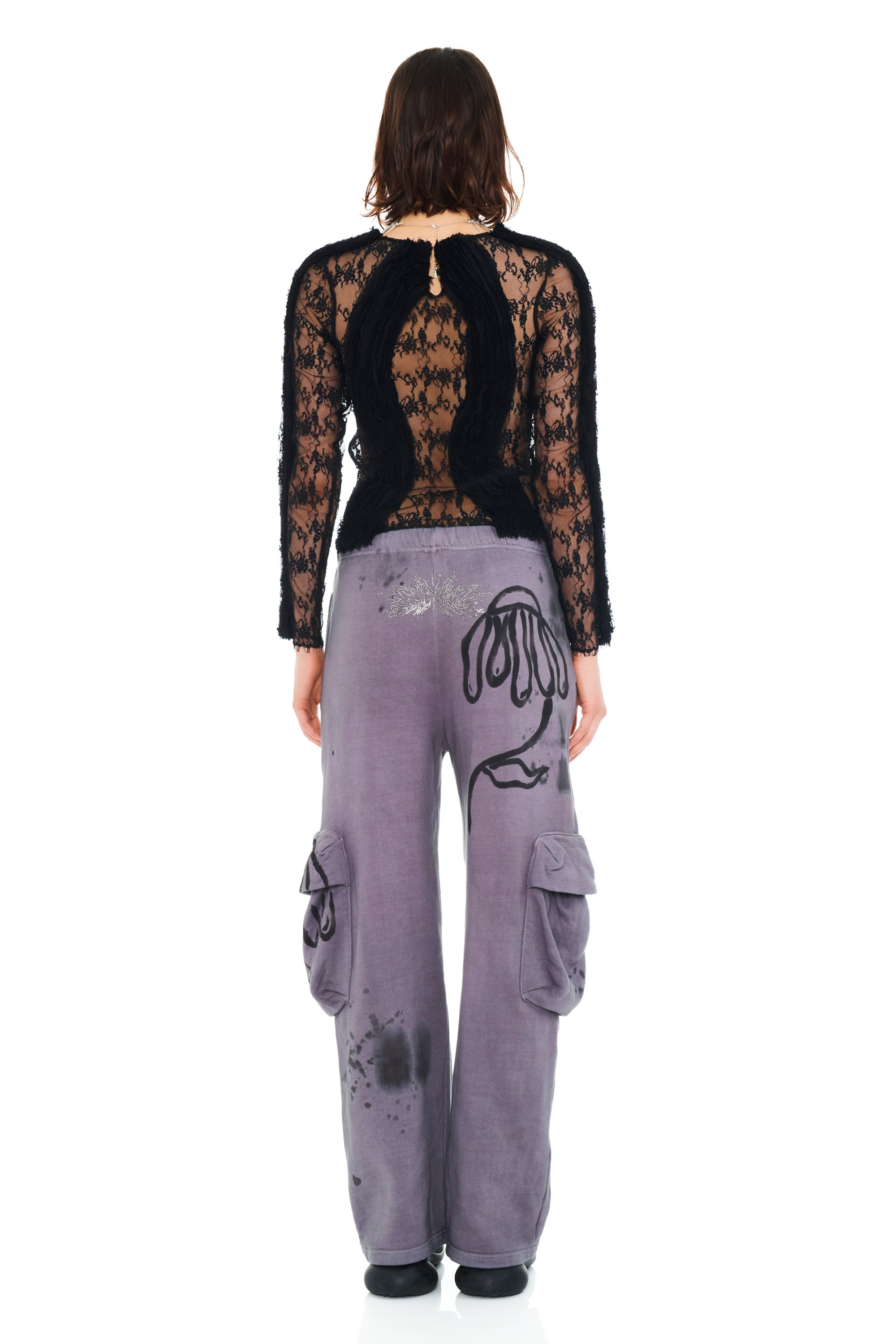 CHARCOAL DAISY CARGO SWEATPANT - 5