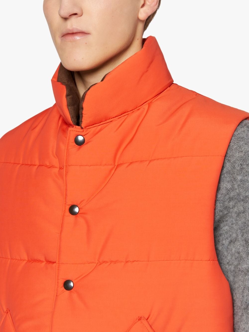 OSAKA ORANGE RAIN SYSTEM WOOL & NYLON BLEND GILET | GQF-304 - 5