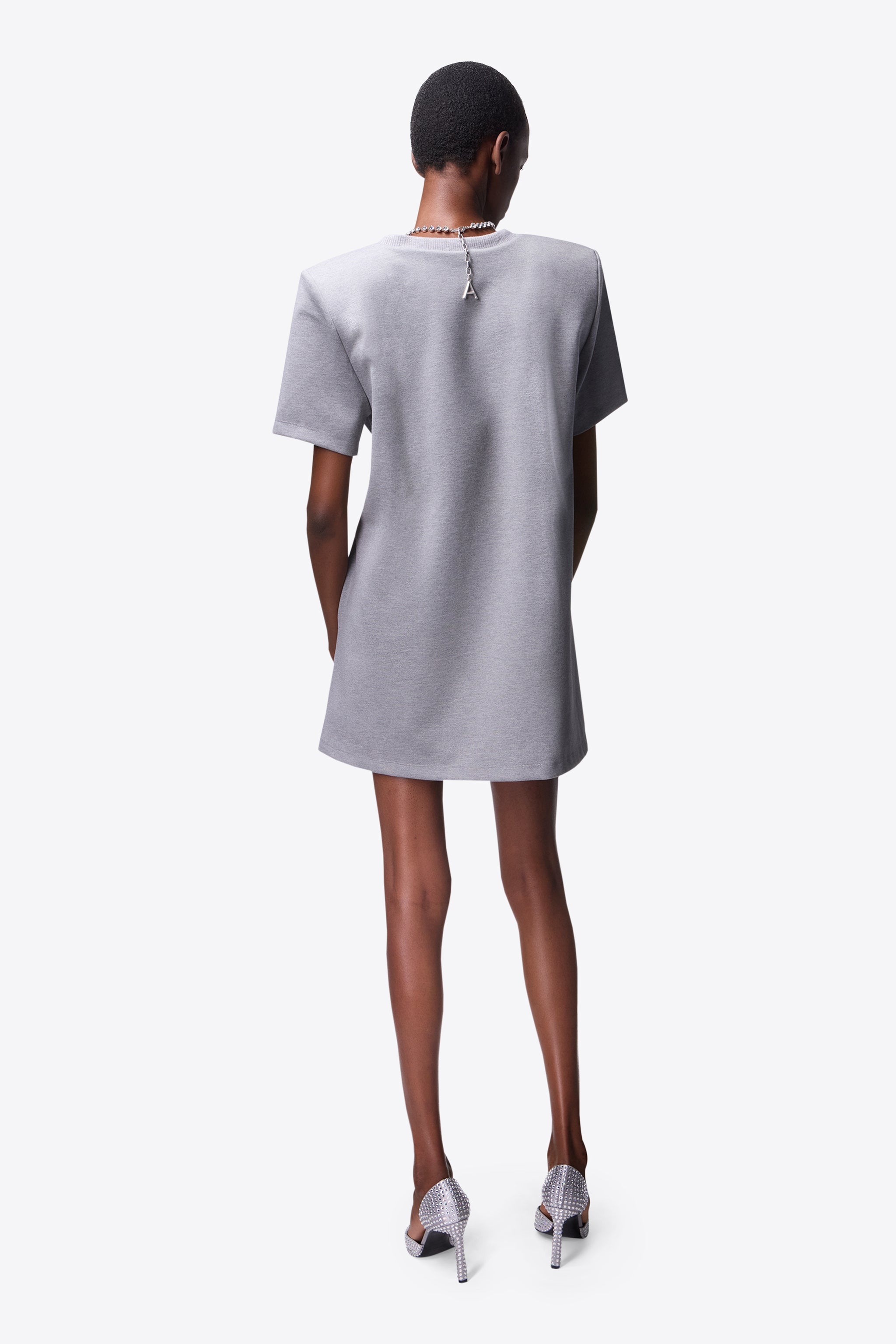 CRYSTAL BUTTERFLY V-NECK T-SHIRT DRESS - 7