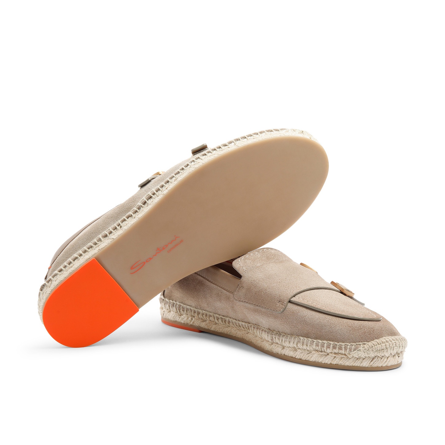 Men's beige suede double-buckle espadrille - 4