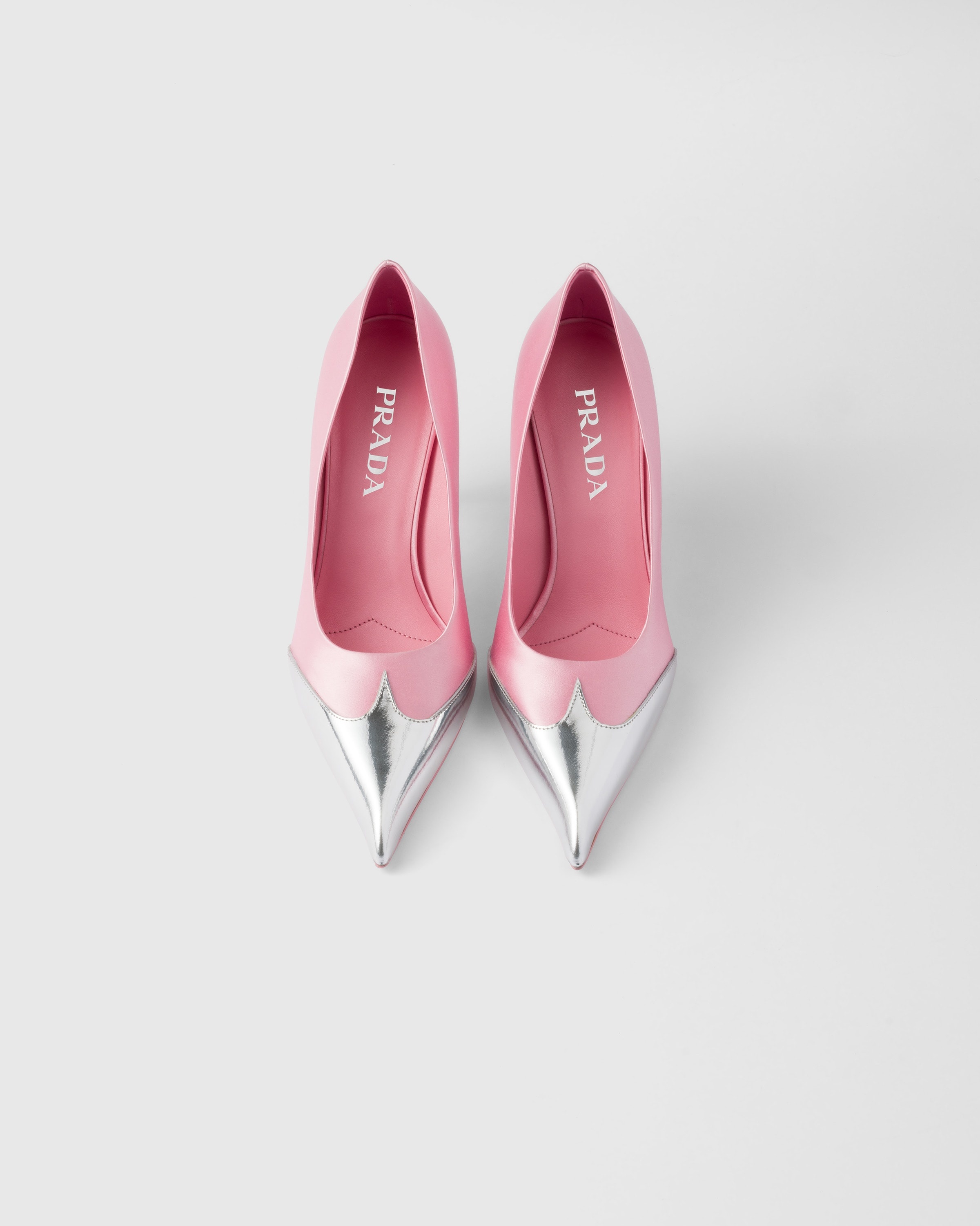 Satin and metallic leather pumps - 3