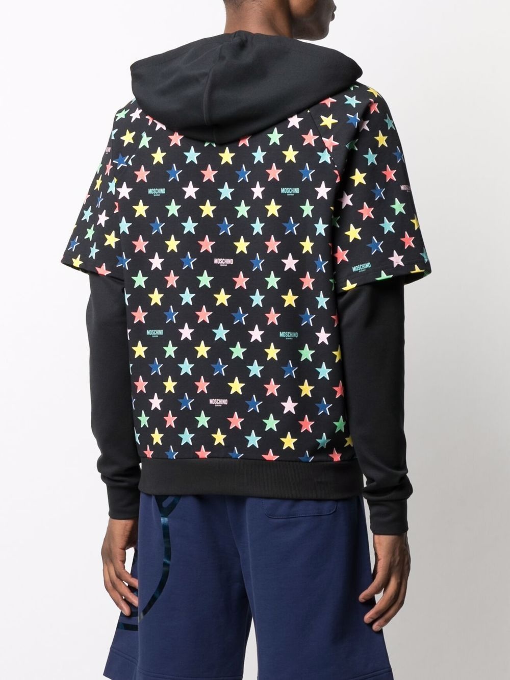 star-print layered hoodie - 4