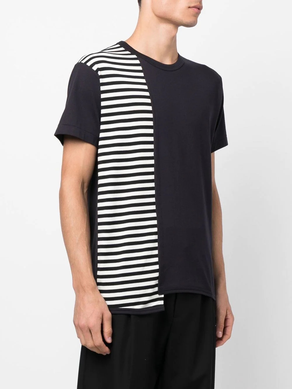 stripe-print detail T-shirt - 3