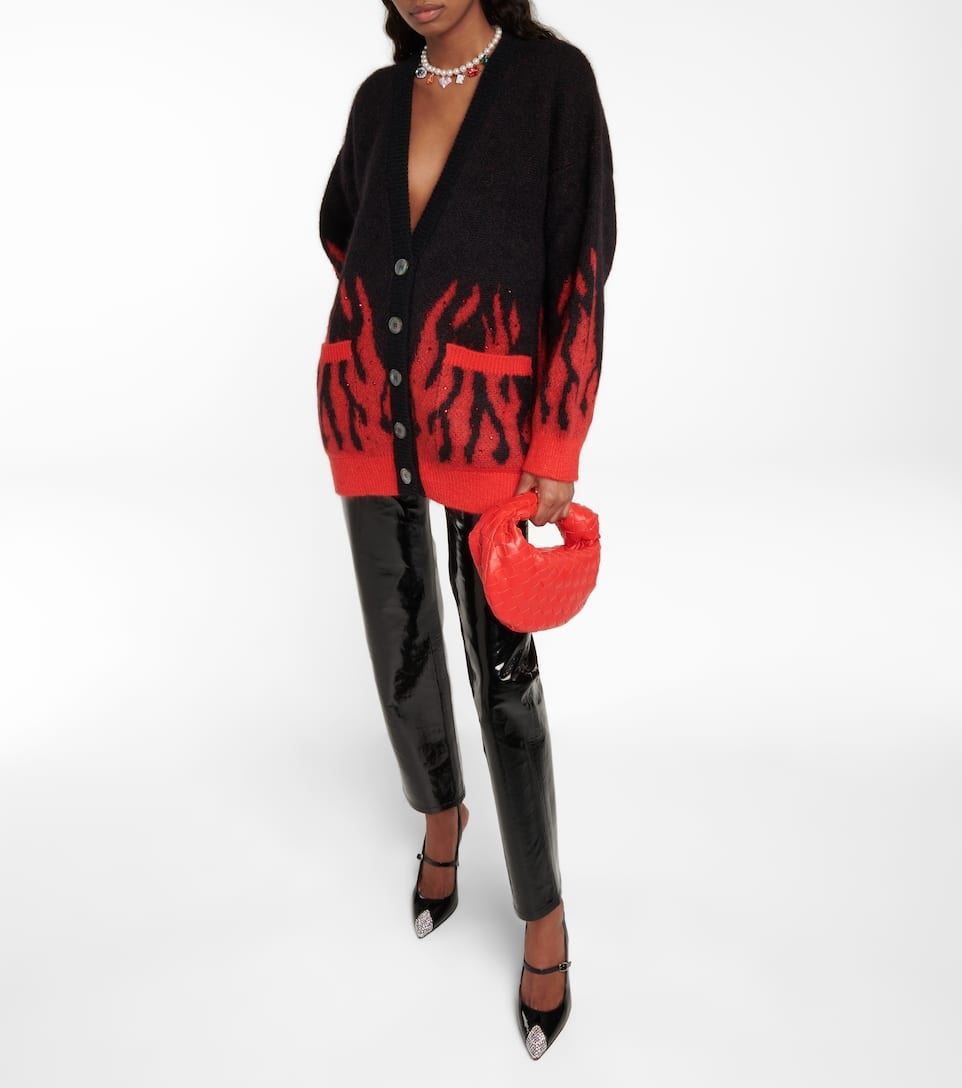 Embellished mohair-blend jacquard cardigan - 2