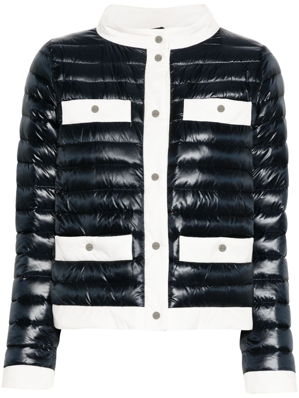 contrast-border padded jacket - 1