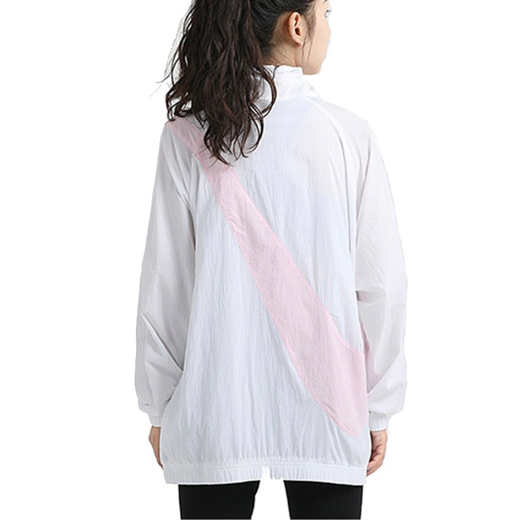 (WMNS) Nike Big Swoosh Jacket 'White Pink' DA0981-100 - 4