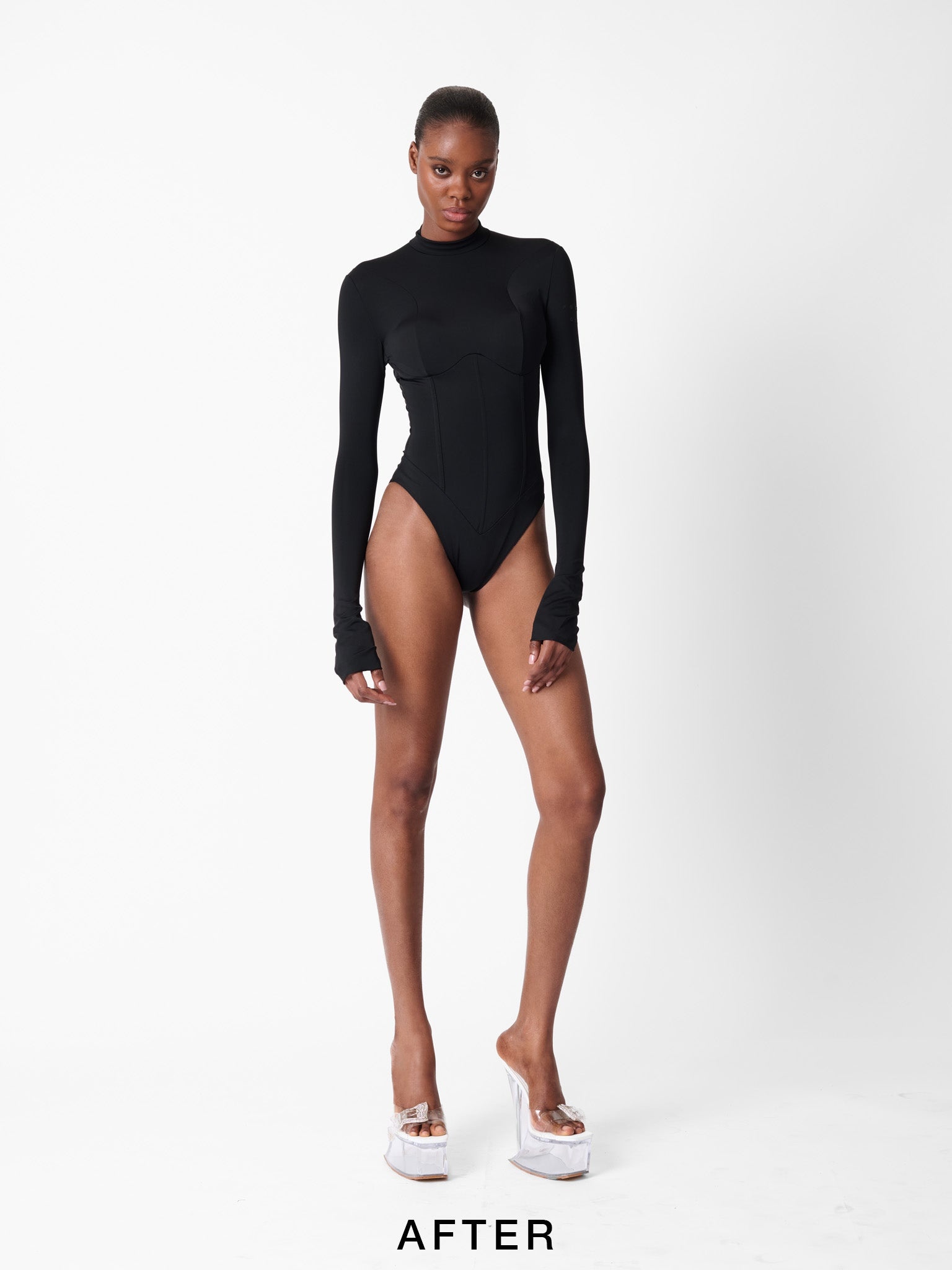 CAT CALL PADDED BODYSUIT BLACK - 13