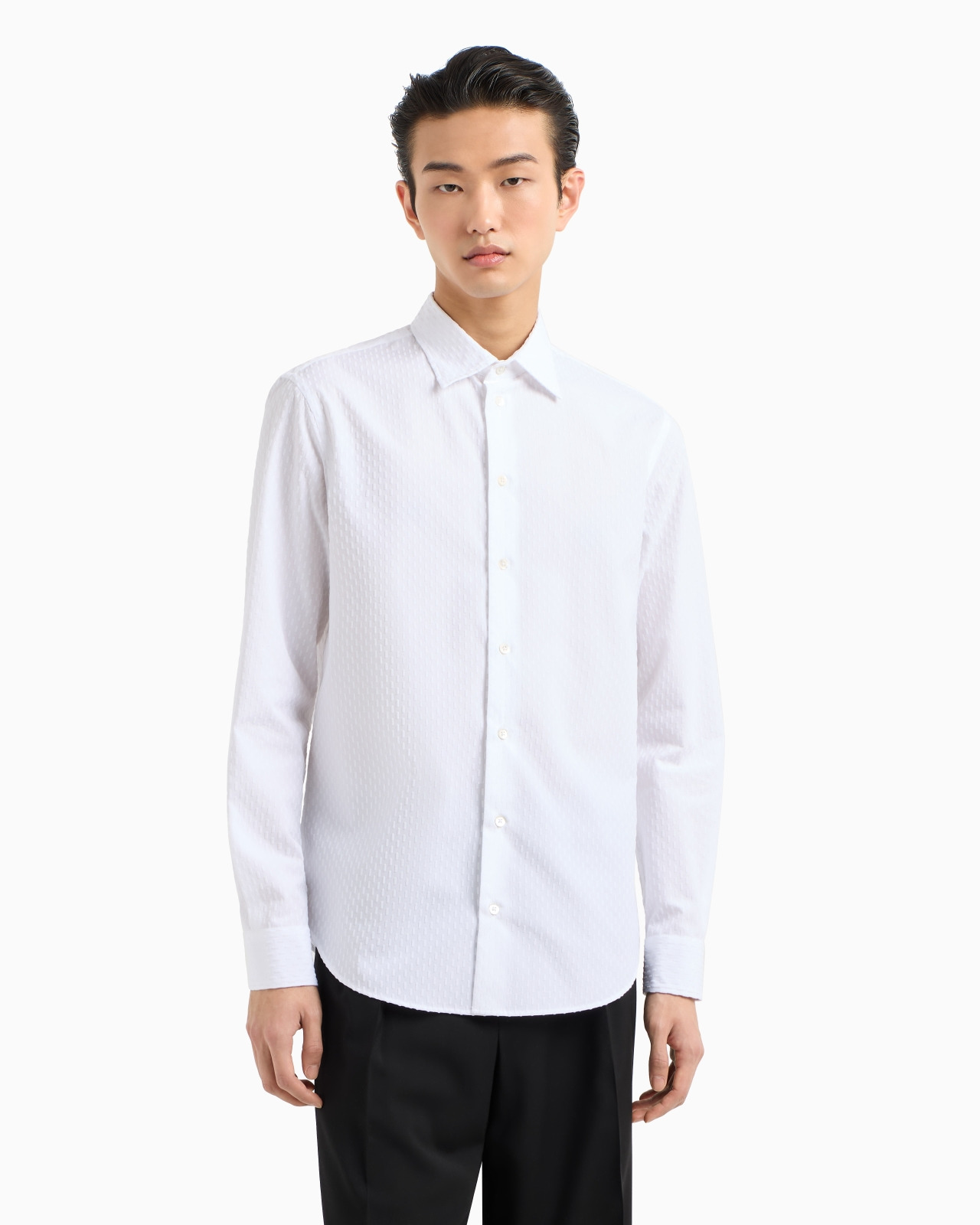 SHIRT WITH ALL-OVER FLOCKED PRINT - 4