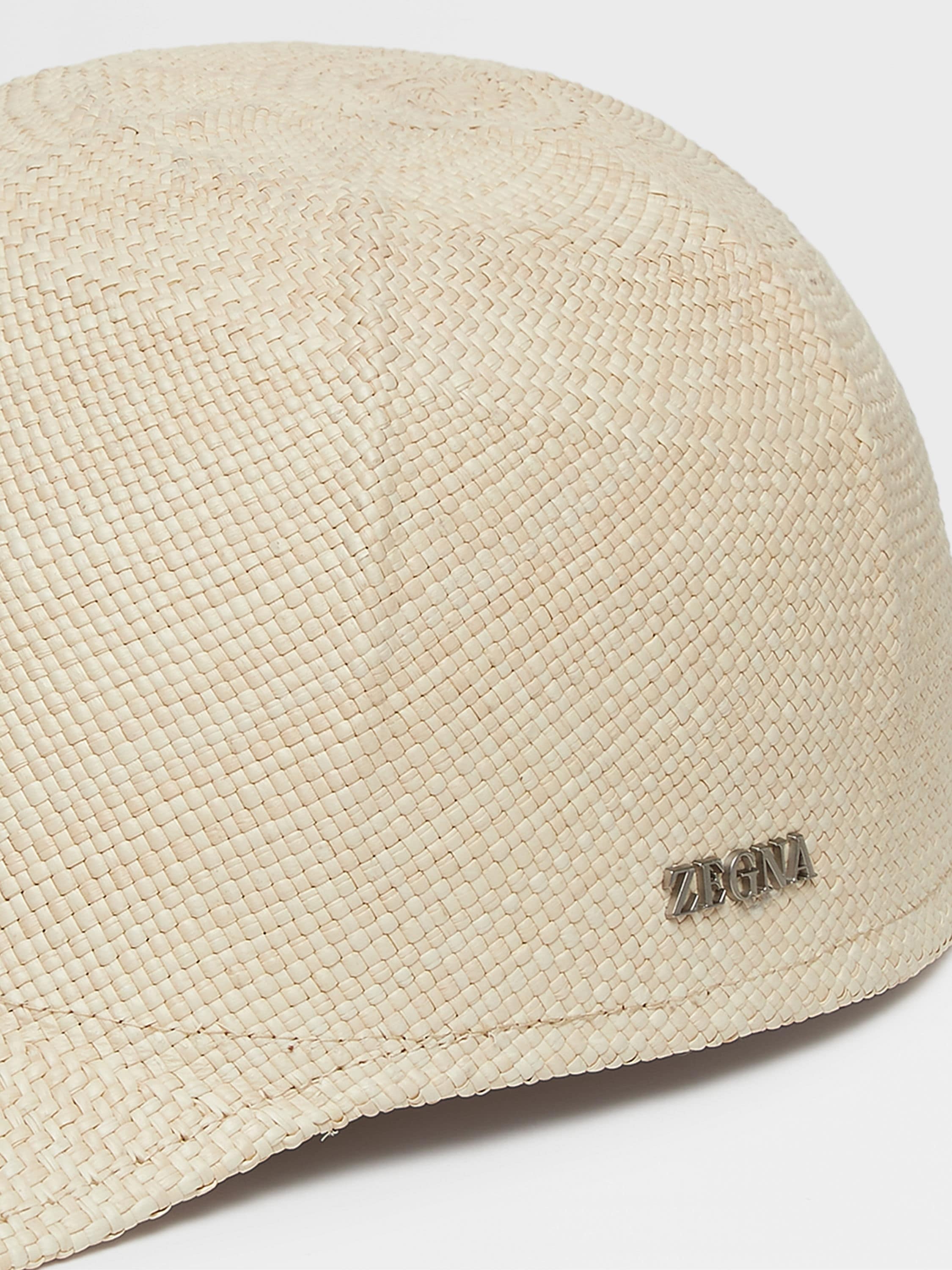 WHITE STRAW BASEBALL CAP - 2