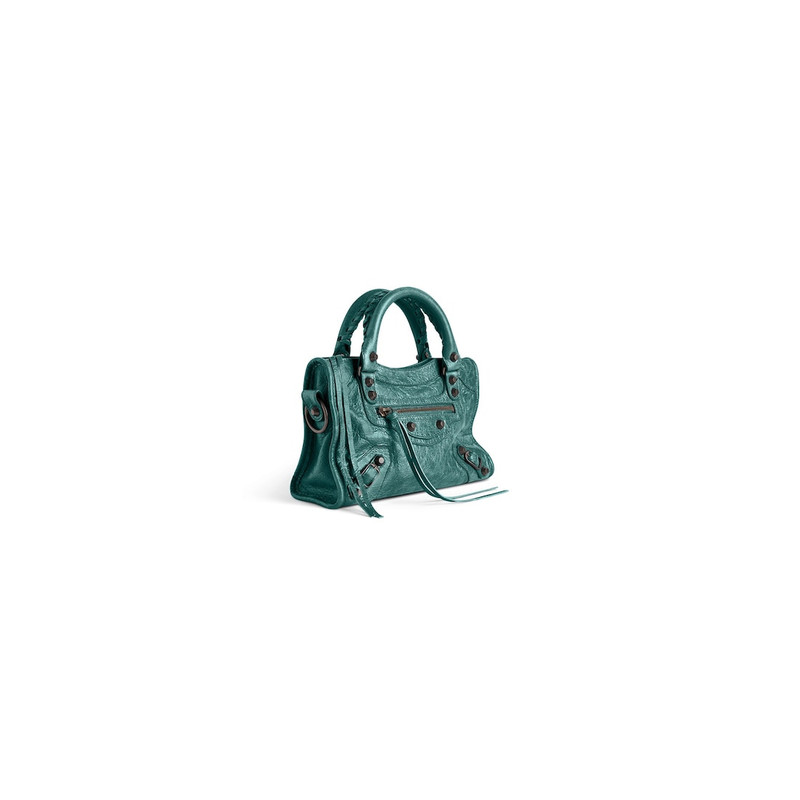 BALENCIAGA Women's Le City Bag Mini in Dark Emerald outlook