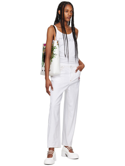 Marni White Embroidered Tank Top outlook