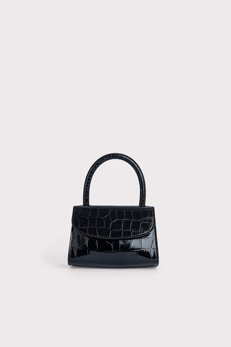 Mini Black Croco Embossed Leather 1