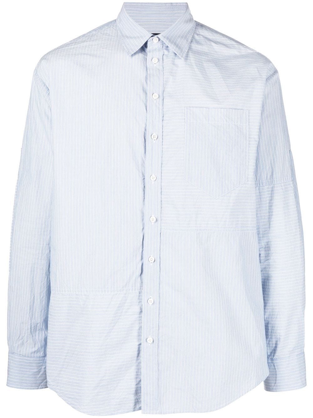 stripe-pattern cotton shirt - 1