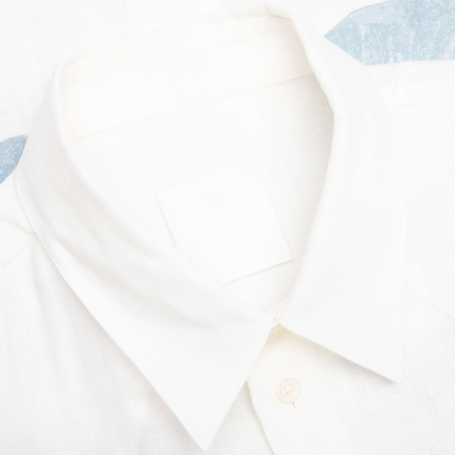 LINEN SHIRT WITH HUBERT OBJECTS PRINT- BLUE/WHITE - 3