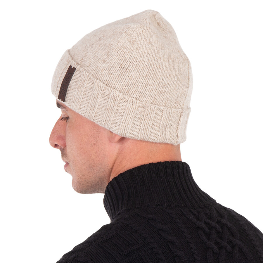 Ermenegildo Zegna Beige Oasi Cashmere Beanie - 3