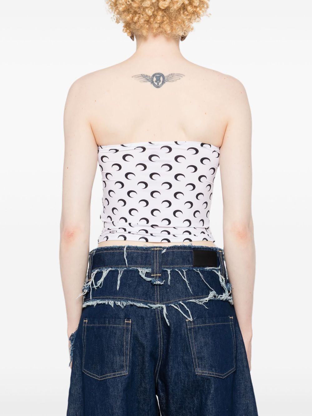 Crescent Moon-print tube top - 4