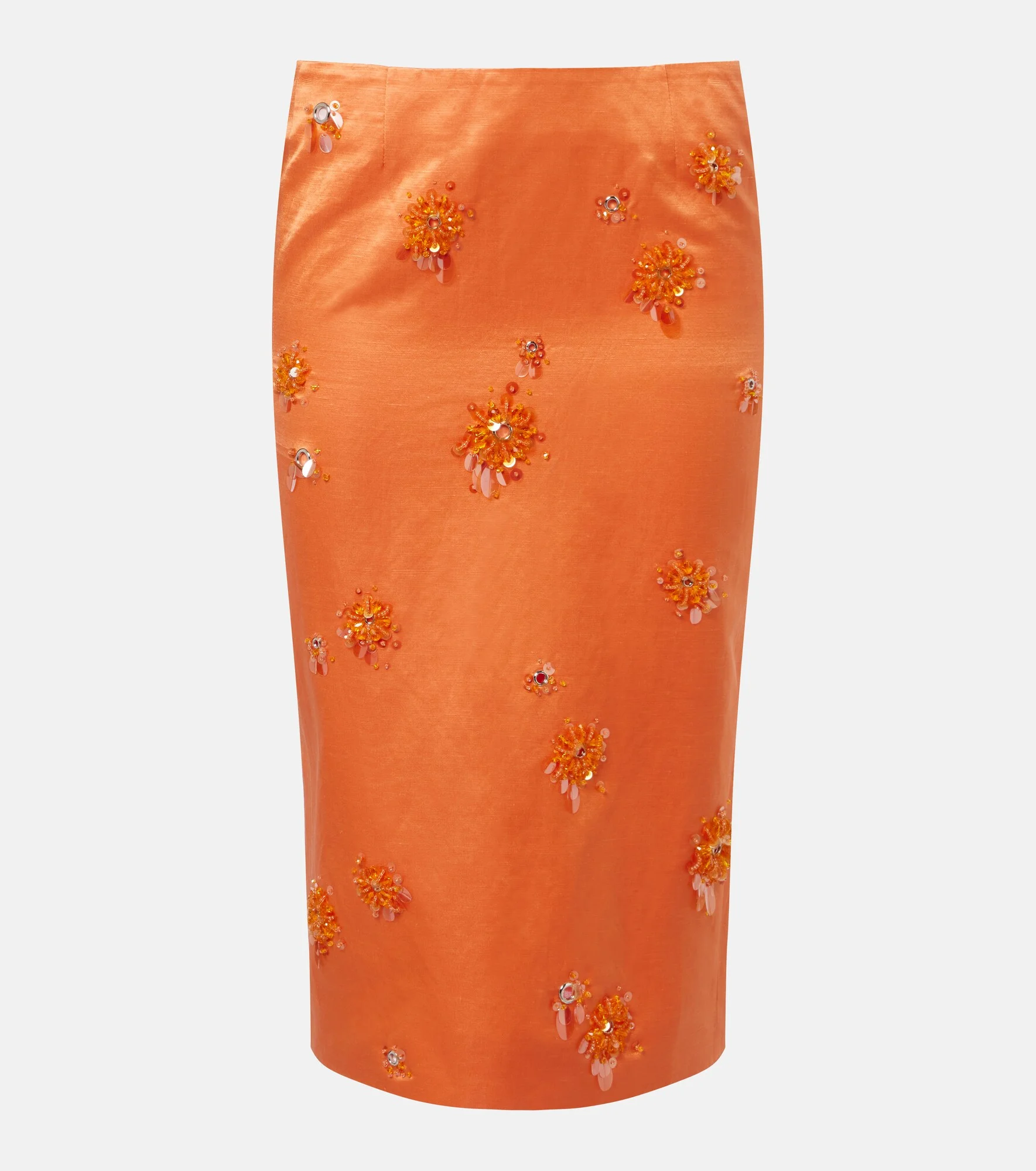 Embellished linen and silk slip skirt - 1