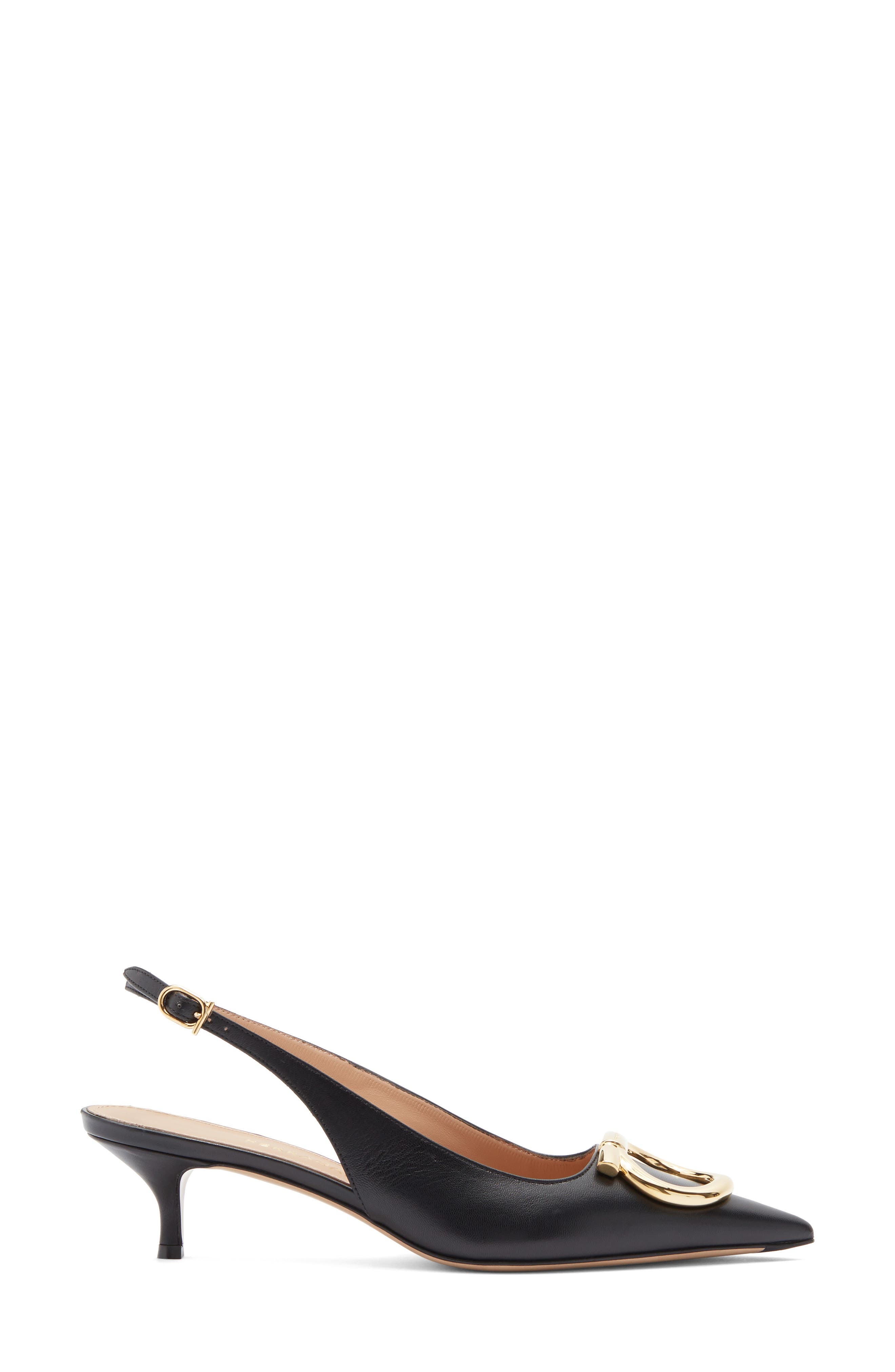 FERRAGAMO Sara Kitten Heel Slingback Pump in Nero at Nordstrom - 3