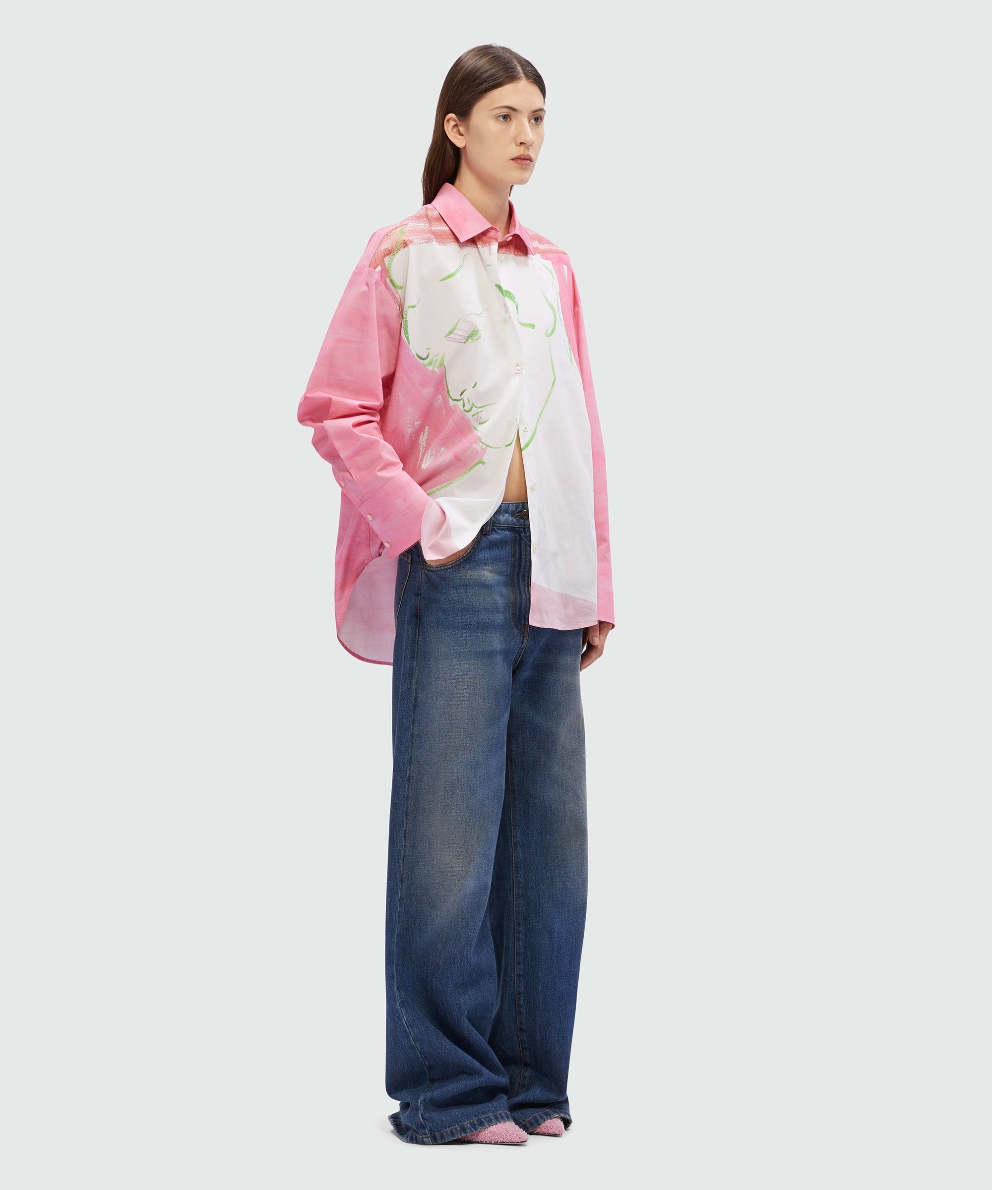 Luke Edward Hall x MSGM print cotton shirt - 4