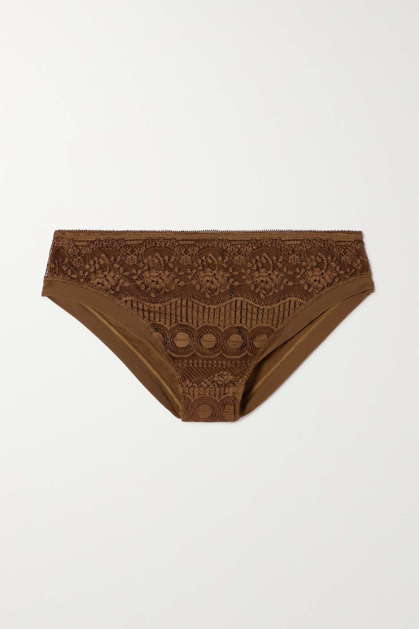 Flore Glycine lace and stretch-jersey briefs - 1