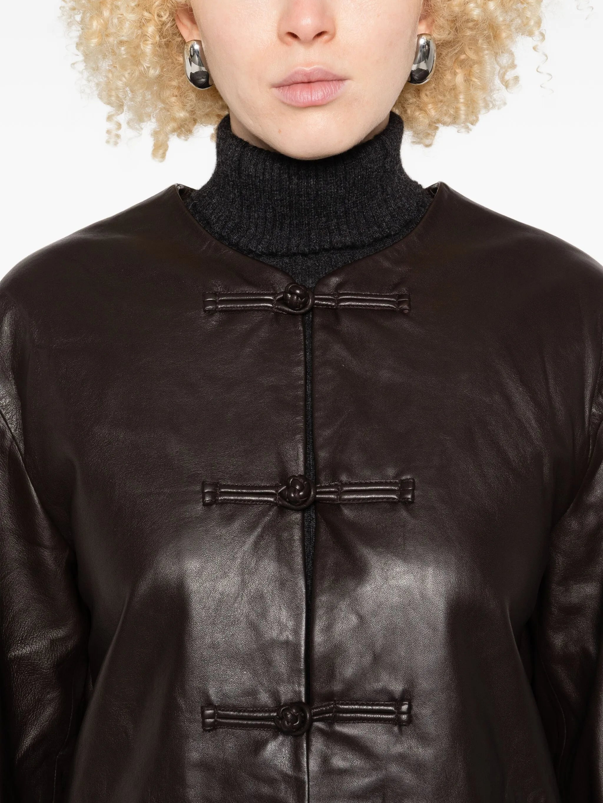 Rohe Frog-fastening Leather Jacket - 4