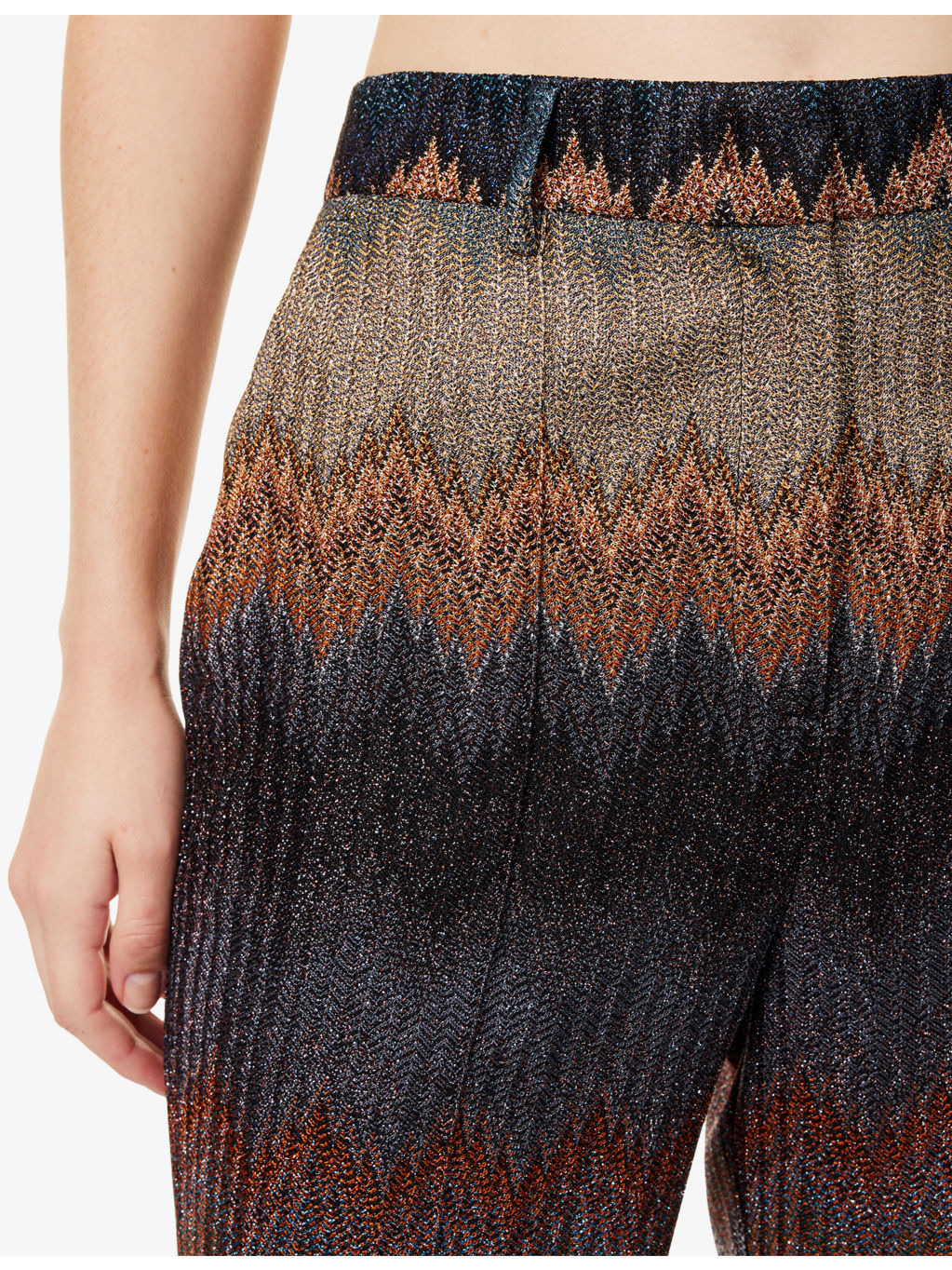 Chevron Straight-Leg Woven Trousers - 5