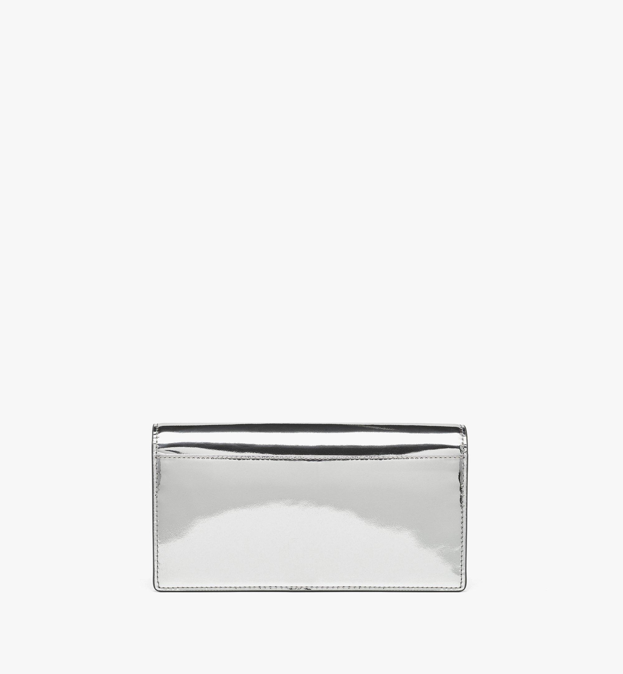 Diamond Chain Wallet in Metallic Mirror Leather - 4