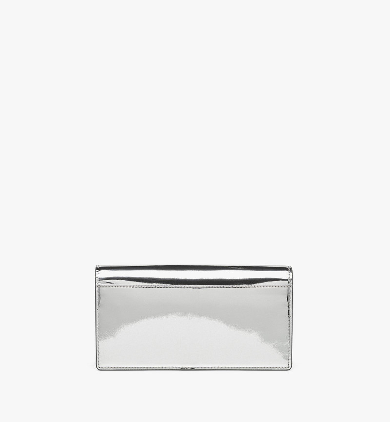 Diamond Chain Wallet in Metallic Mirror Leather 4