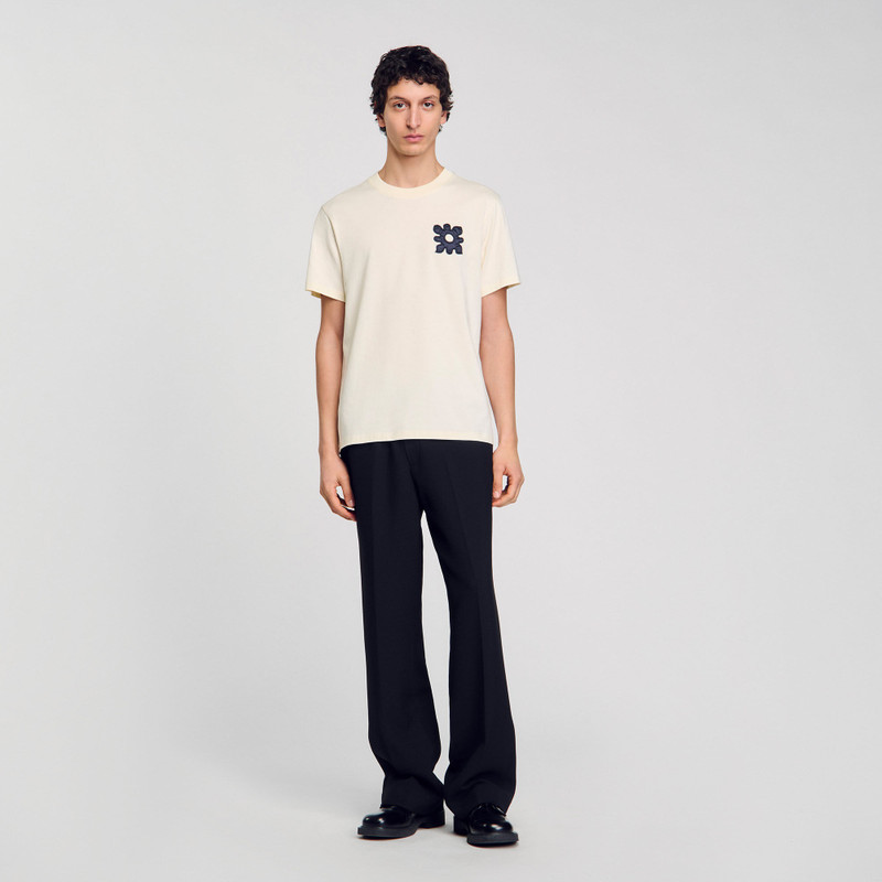 Sandro T-SHIRT WITH FLOWER DETAIL outlook