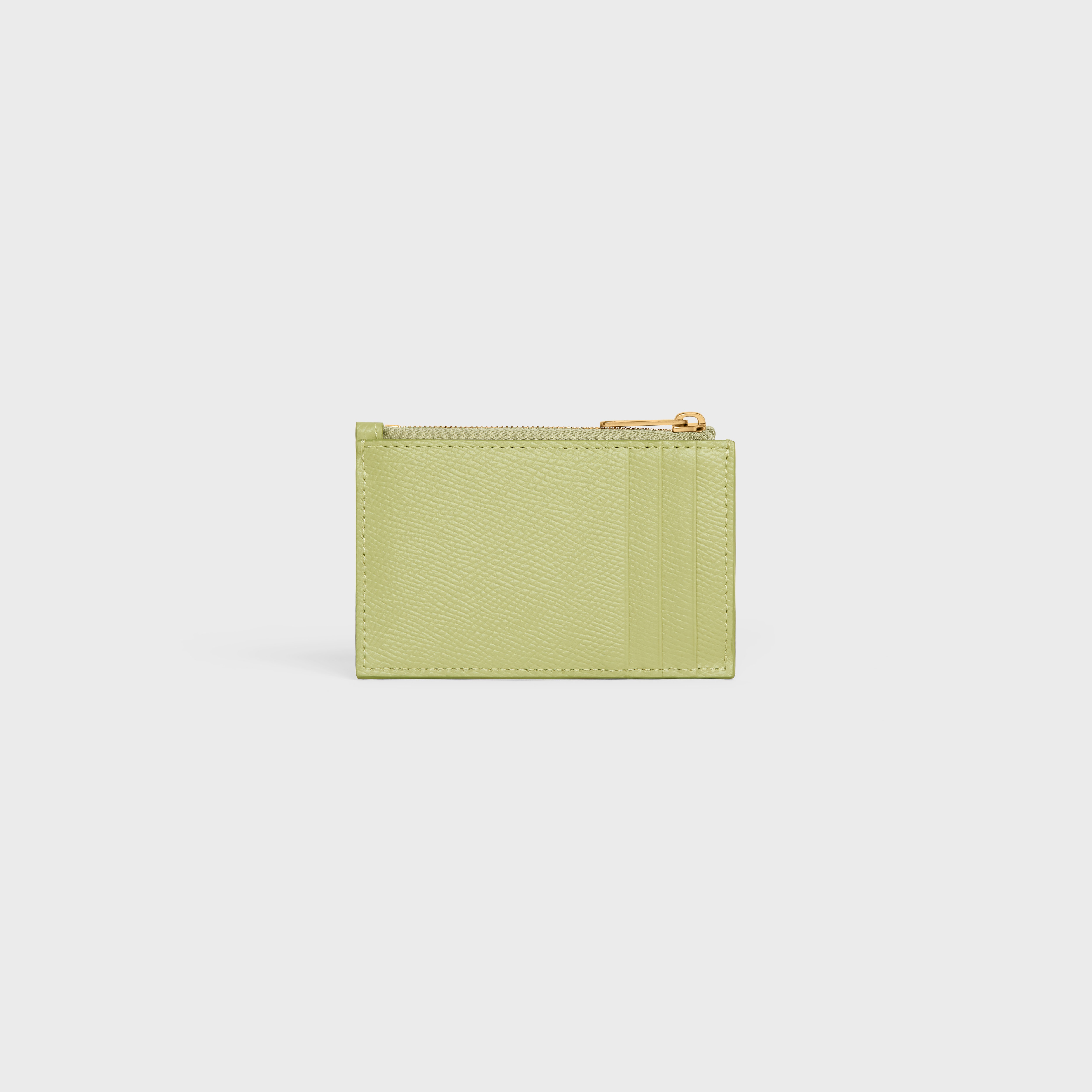 Zipped Card Holder in Grained Calfskin - 3