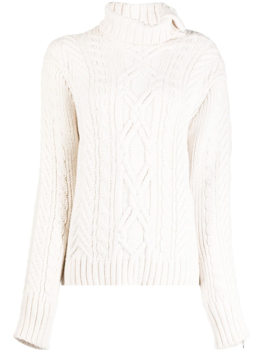 cable-knit zip-detail jumper - 1