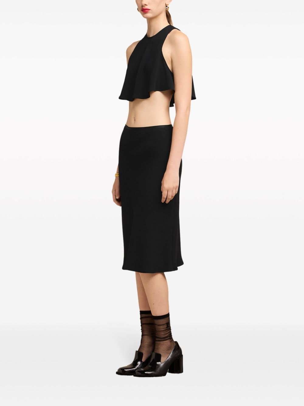flared cropped blouse - 3