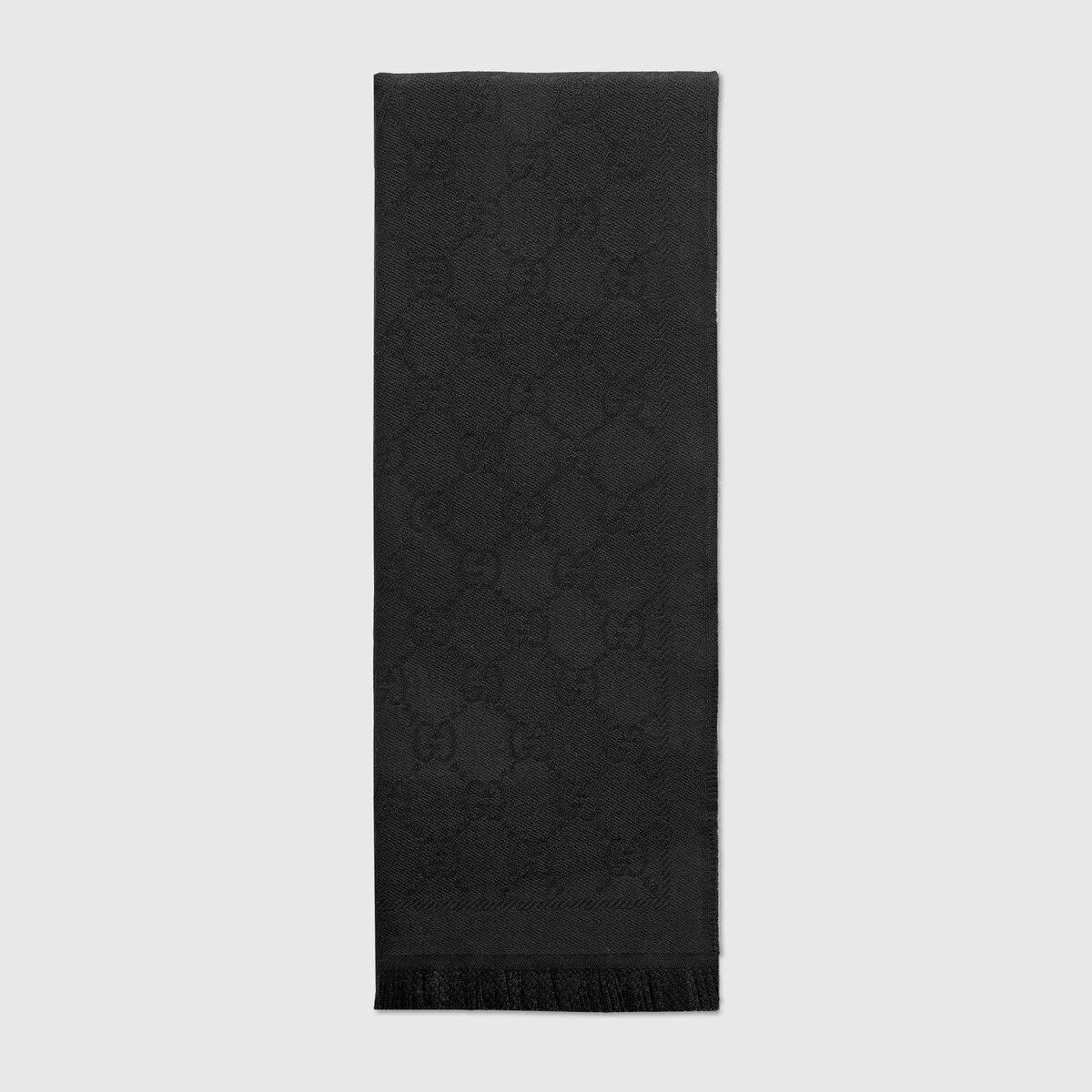 GG jacquard pattern knitted scarf - 1