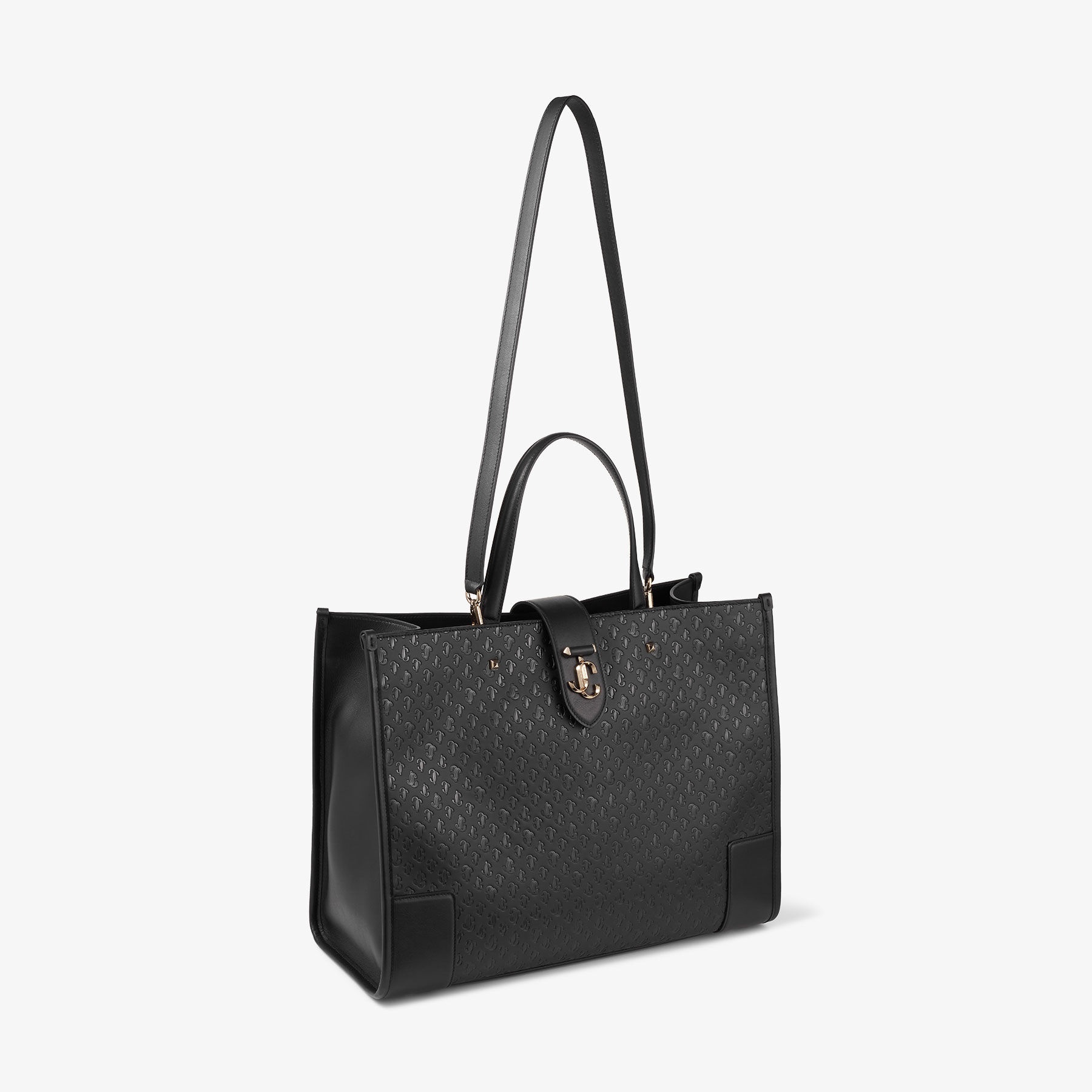 Varenne Tote L
Black JC Monogram Pattern and Leather Tote Bag - 5