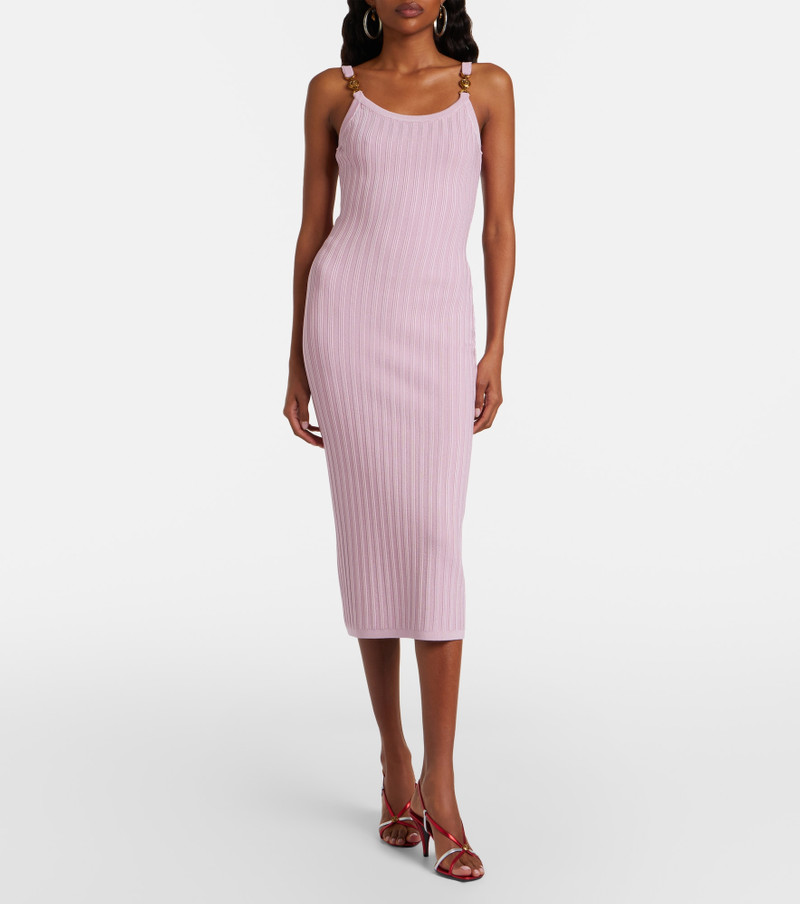 VERSACE Medusa ribbed-knit midi dress outlook