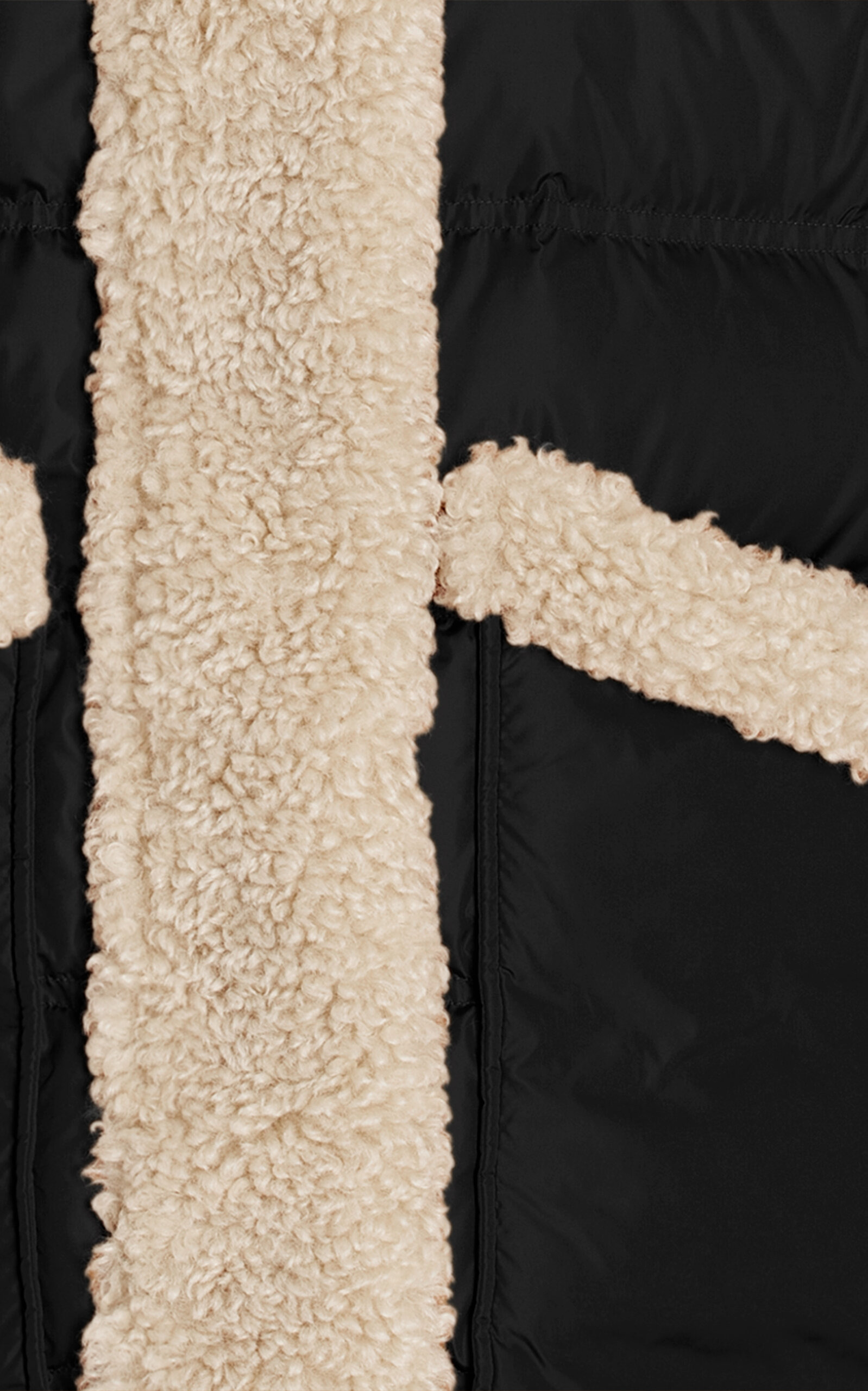 Dorothy Sherpa-Trimmed Quilted Down Coat black - 5