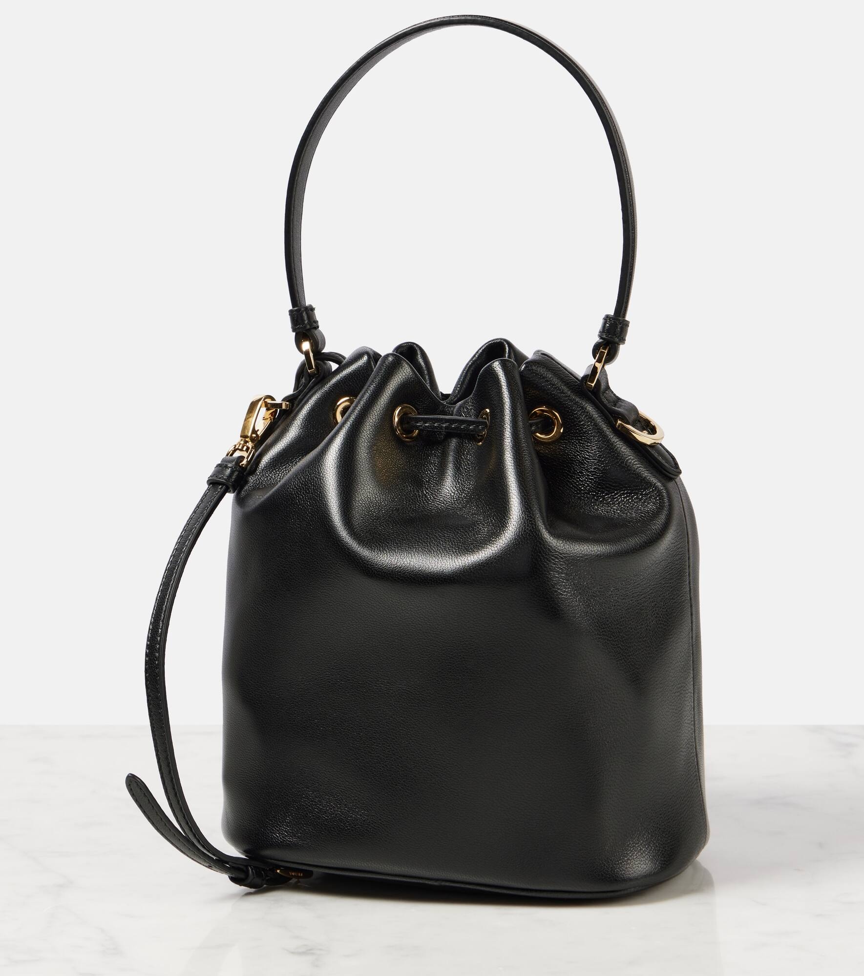 Small leather bucket bag - 4