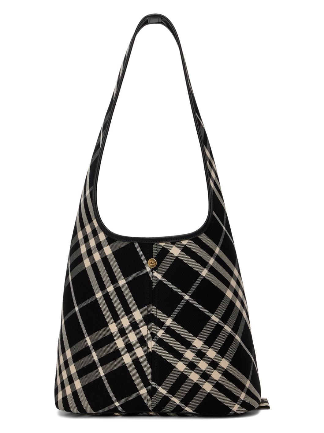 Burberry Black Off White Small Check Shoulder Bag ssense REVERSIBLE